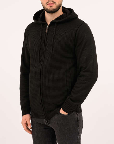 LEXTON ПЛЕТЕНО ЯКЕ С КАЧУЛКА 35%VISCOSE-65%ACRYLIC