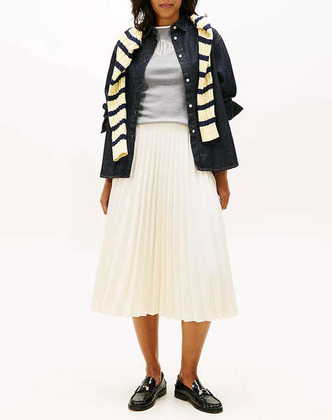 TOMMY HILFIGER FLUID PLEATED PULL ON MIDI SKIRT