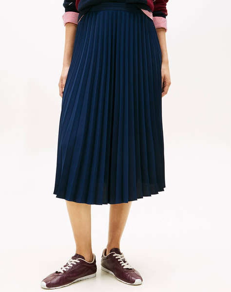 TOMMY HILFIGER FLUID PLEATED PULL ON MIDI SKIRT
