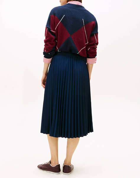TOMMY HILFIGER FLUID PLEATED PULL ON MIDI SKIRT