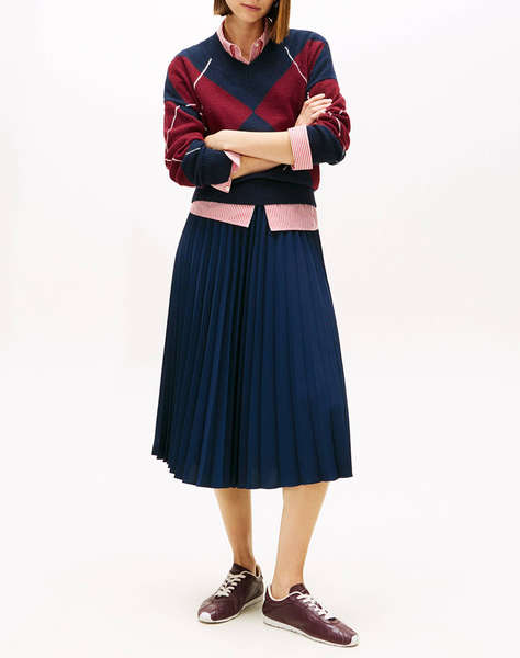 TOMMY HILFIGER FLUID PLEATED PULL ON MIDI SKIRT