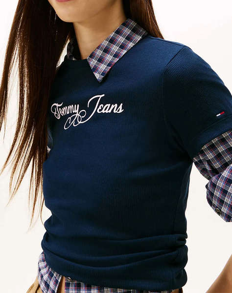 TOMMY JEANS TJW SLIM ESS LOGO 1 RIB TEE EXT