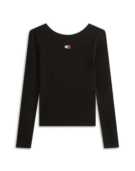 TOMMY JEANS TJW SLIM BADGE LS RIB TEE EXT