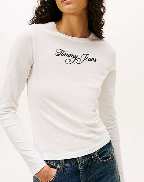 TOMMY JEANS TJW SLIM ESSENTIAL LOGO 1 LS TEE