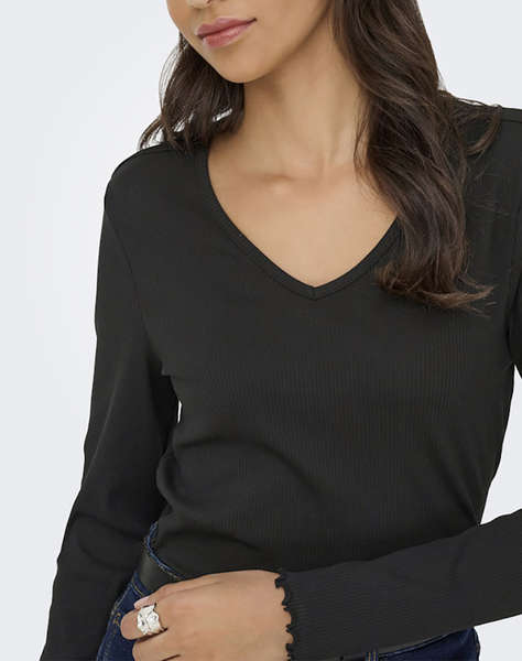 ONLY ONLINA LIFE L/S V-NECK TOP JRS
