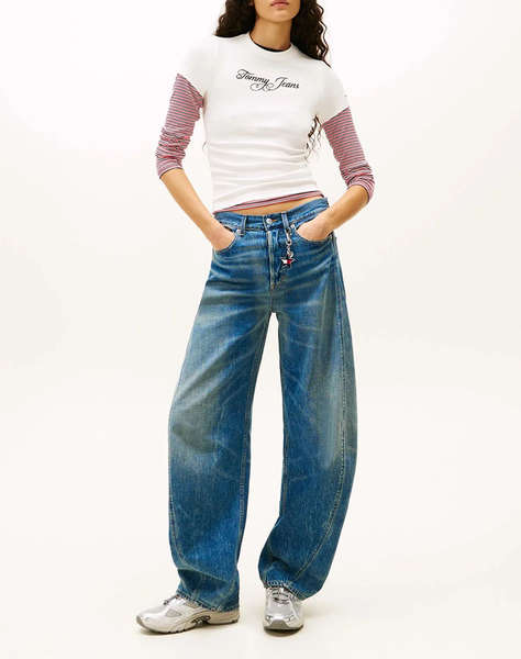 TOMMY JEANS TJW SLIM ESS LOGO 1 RIB TEE EXT