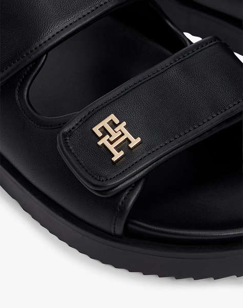 TOMMY HILFIGER DOUBLE STRAP LEATHER SANDAL