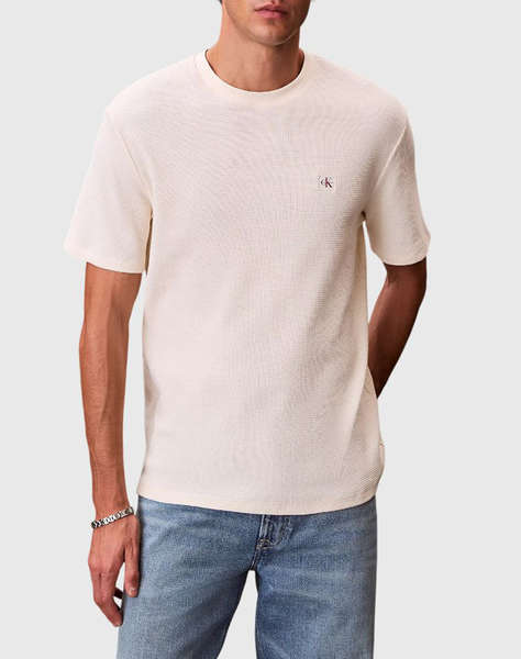CALVIN KLEIN SS WAFFLE BADGE CREWNK TEE