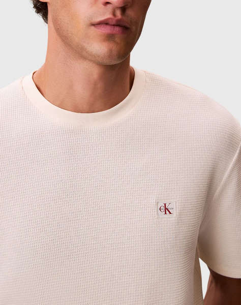 CALVIN KLEIN SS WAFFLE BADGE CREWNK TEE