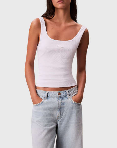 CALVIN KLEIN MONOGRAM SCOOP NK RIB TANK TOP