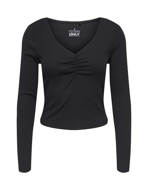 ONLY ONLBETTY L/S SCALLOP V-NECK CC JRS