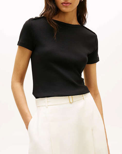 TOMMY HILFIGER GOLD BUTTON SLIM SS TEE