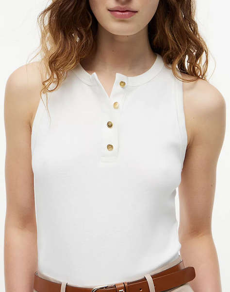 TOMMY HILFIGER GOLD BUTTON HENLEY TOP