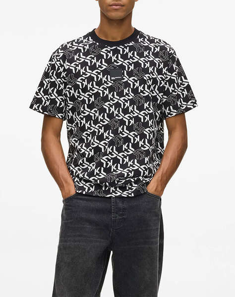 KARL LAGERFELD JEANS KLJ REG SS MONOGRAM AOP TEE