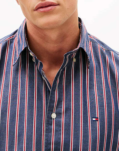 TOMMY HILFIGER FLEX POPLIN BOLD STRIPE RF SHIRT