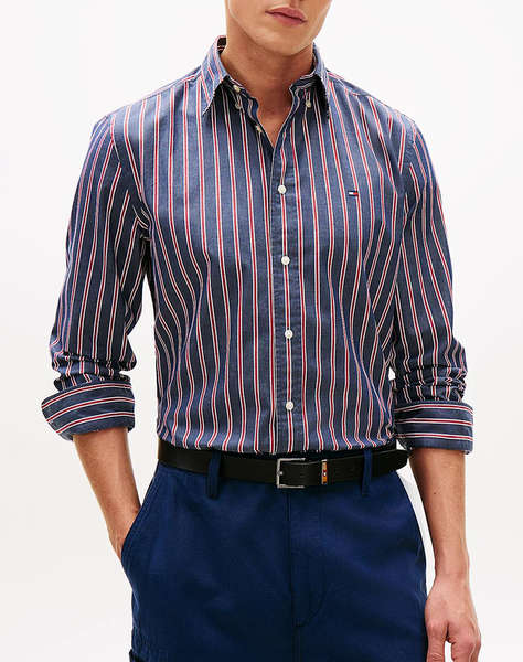 TOMMY HILFIGER FLEX POPLIN BOLD STRIPE RF SHIRT