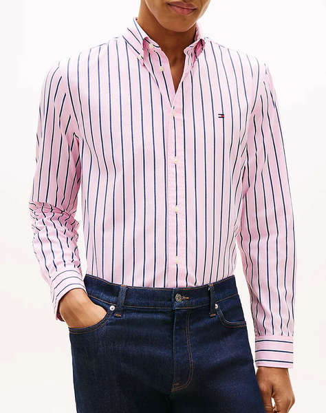 TOMMY HILFIGER FLEX POPLIN BOLD STRIPE RF SHIRT