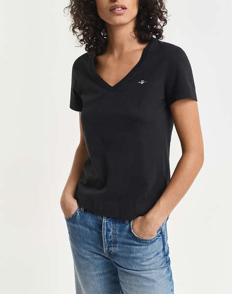 GANT БЛУЗА KMREG SHIELD SS V-NECK T-SHIRT.