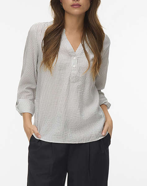 VERO MODA VMKAJA LS V-NECK FOLD-UP TOP WVN