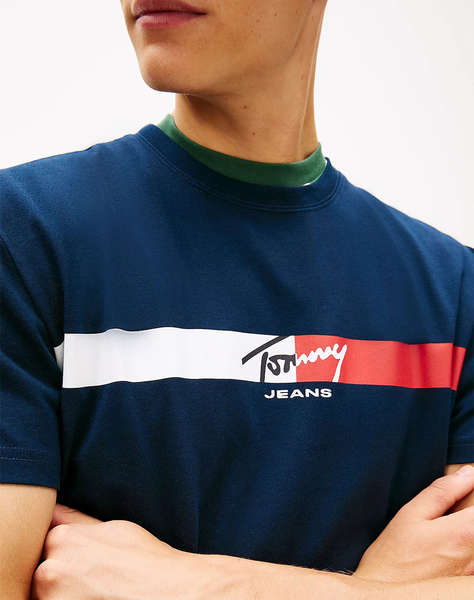 TOMMY JEANS TJM REG SIGNATURE STRIPE T EXT