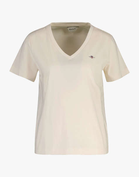 GANT БЛУЗА KMREG SHIELD SS V-NECK T-SHIRT.