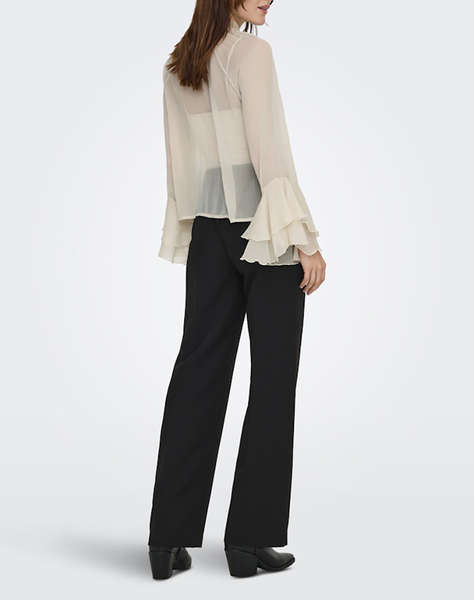 ONLY ONLPENINNA LS FRILL TIE TOP WVN