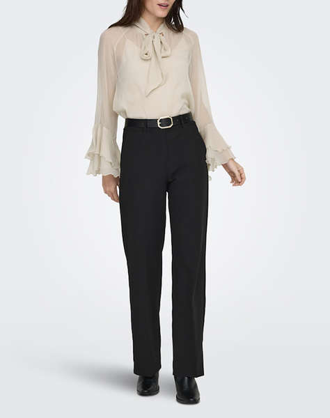 ONLY ONLPENINNA LS FRILL TIE TOP WVN