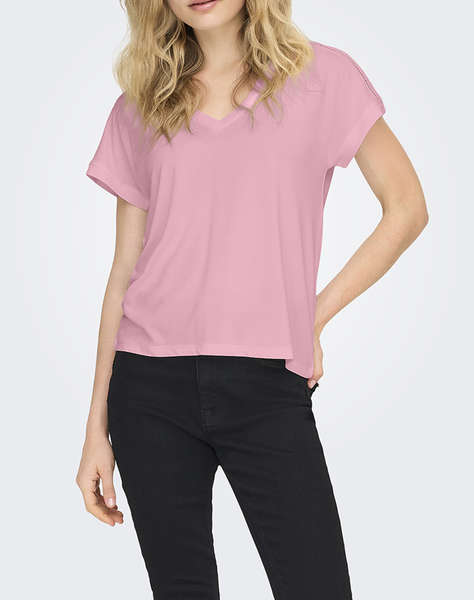 ONLY ONLFREE LIFE S/S V-NECK LACE TOP JRS