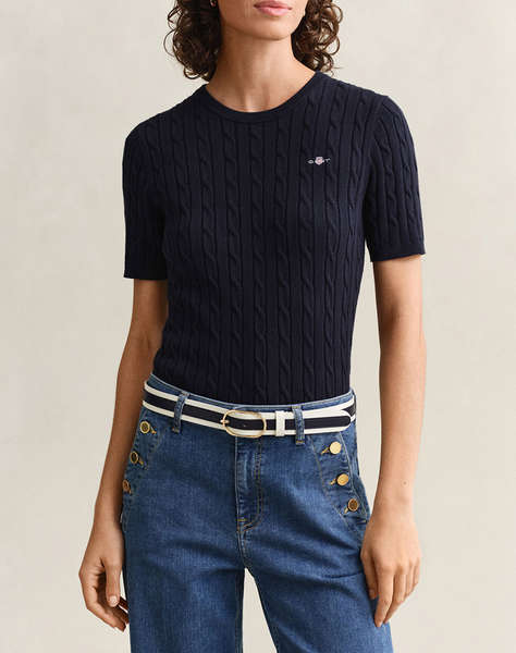 GANT ПУЛОВЕР KMSTRETCH COTTON CABLE SS C-NECK