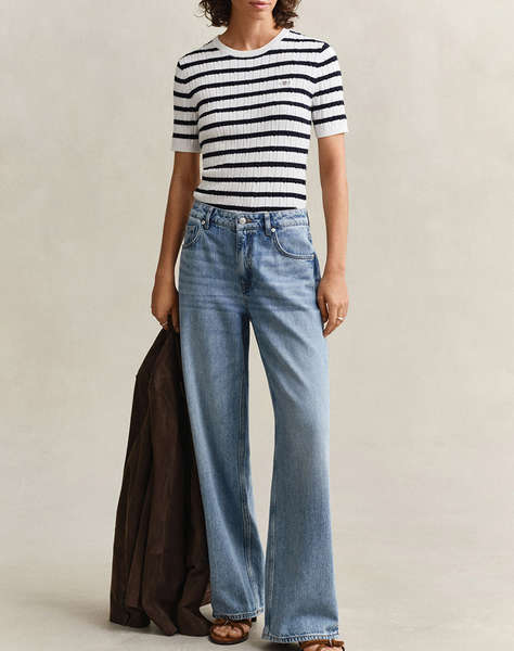 GANT ПУЛОВЕР KMSTRETCH COTTON CABLE STRIPE SS