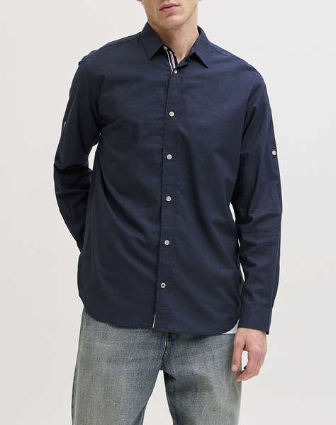 JACK&JONES JJHENRY SLUB DETAIL SHIRT LS