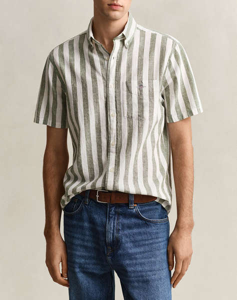 GANT РИЗА KMREG COTTON LINEN STRIPE SS SHIRT