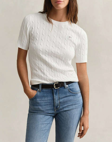 GANT ПУЛОВЕР KMSTRETCH COTTON CABLE SS C-NECK
