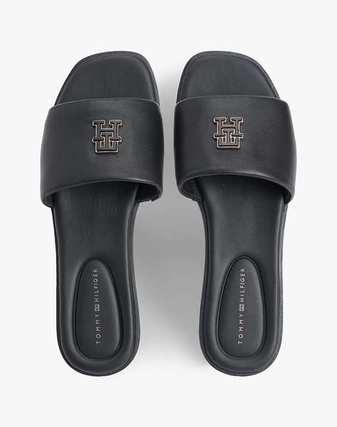 TOMMY HILFIGER TH LOGO HARDWARE LEATHER MULE