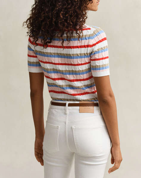 GANT ПУЛОВЕР KMSTRETCH COTTON CABLE STRIPE SS