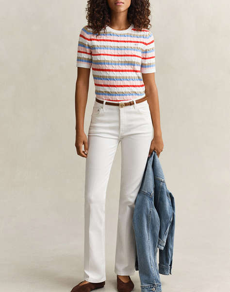 GANT ПУЛОВЕР KMSTRETCH COTTON CABLE STRIPE SS