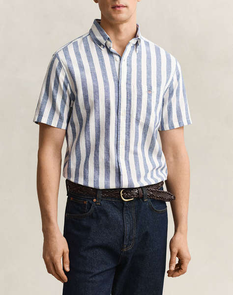 GANT РИЗА KMREG COTTON LINEN STRIPE SS SHIRT