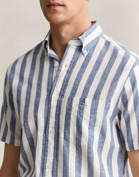 GANT РИЗА KMREG COTTON LINEN STRIPE SS SHIRT