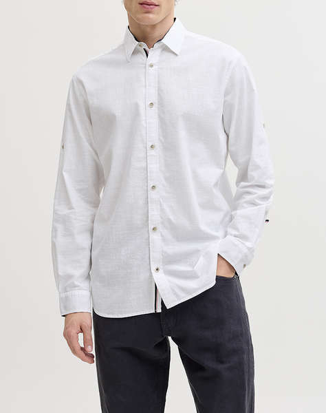 JACK&JONES JJHENRY SLUB DETAIL SHIRT LS