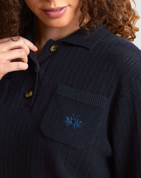 LA MARTINA KNITTED BLOUSE ΚΜ WOMAN POLO SWEATER COTTON YARN