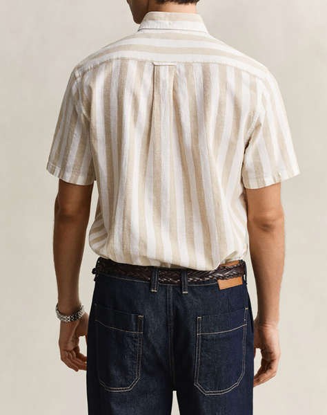 GANT РИЗА KMREG COTTON LINEN STRIPE SS SHIRT