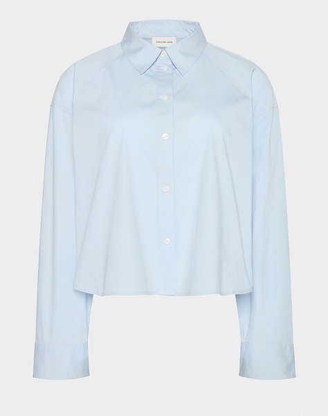 CALVIN KLEIN JEANS SOLID BOXY CROPPED SHIRT
