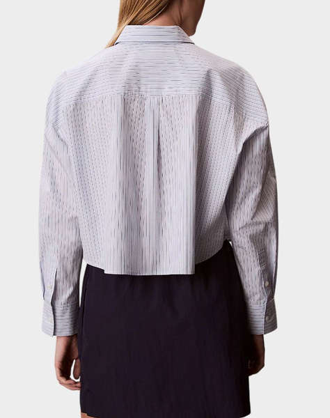 CALVIN KLEIN JEANS YARNDYE COTTON POPLIN CROPPED SH