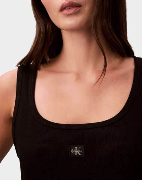 CALVIN KLEIN JEANS SL BABY RIB WOVEN LABEL SQUARE N