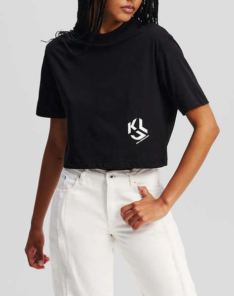 KARL LAGERFELD JEANS KLJ REG CROPPED MONOGRAM TEE
