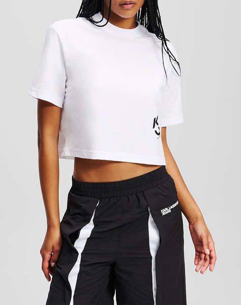 KARL LAGERFELD JEANS KLJ REG CROPPED MONOGRAM TEE