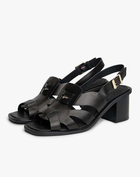 TOMMY HILFIGER CROSS BLOCKED HEEL SANDAL