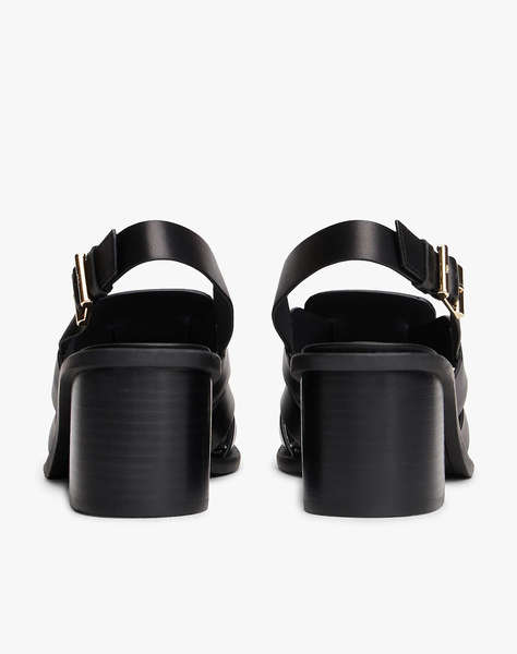 TOMMY HILFIGER CROSS BLOCKED HEEL SANDAL