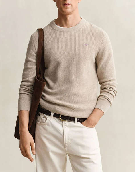 GANT ПУЛОВЕР ΜΜ MICRO TEXTURED COTTON C-NECK