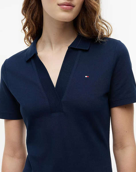 TOMMY HILFIGER SLIM OPEN NK POLO DRESS SS